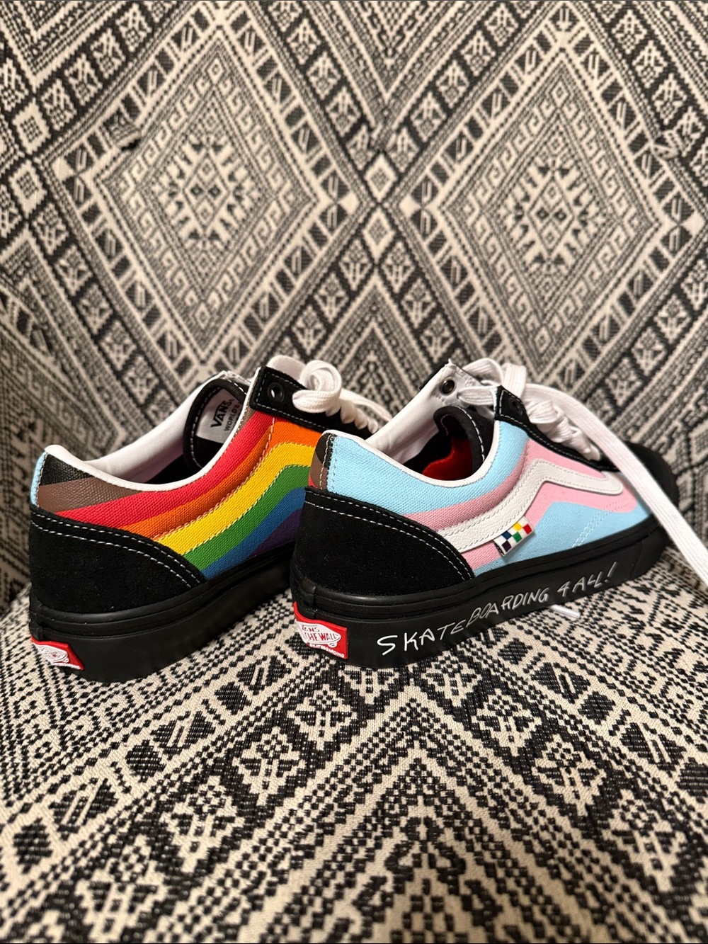 Vans Old Skool Rainbow & Pastel Blue Pink Low-Top Sneakers